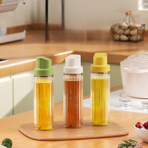 Διανομέας ελαιολάδου 500ml, Σφραγισμένο εργονομικό γυάλινο μπουκάλι με καπάκι, 1