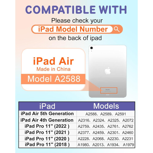Capa compatível com iPad Air 5ª/4ª geração de 10,9 polegadas e iPad Pro de 11 polegadas. Capa tipo carteira com porta-lápis para mulheres, 1