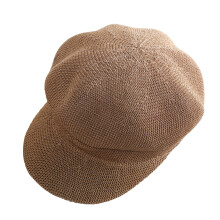 Casual baret, reishoed, zonbeschermingsnet, achthoekige hoed, uitgeholde gebreide baret