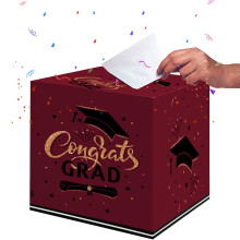 Svendita! Decorazioni per la laurea Etsjal 2025, Scatola regalo per feste di laurea Gatherfun, Articoli per feste color bordeaux