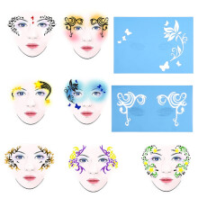 Set de plantillas para pintura facial Samfox - 7 estilos de plantillas reutilizables para pintar rostro y cuerpo con diseños de flores y mariposas.
