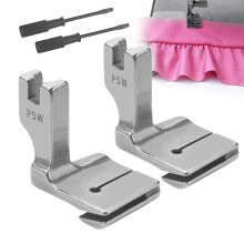 Conjunto de 2 Calcadores para Costura com Viés, Calcador para Franzir/Prega P5W para Máquina de Costura Industrial