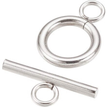 10 Tacar de Chlaspaí Toggle Cruach Dhosmálta & Claspaí Tbar le haghaidh Muince, Bráisléid, Seodra, Airgead, DIY