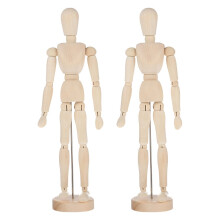 Solid Wood Doll Ornaments Sketch Art Puppet Mannequin Drawing Figures Wooden Jointed Blank Model 2 Pcs