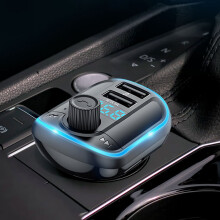 lulshou Car MP3 Bluetooth 5.0, One Click, Heavy Bass, Lossless Sound Quality, Blue Light, Hands-free, Multifunctional compatible with iOS Android