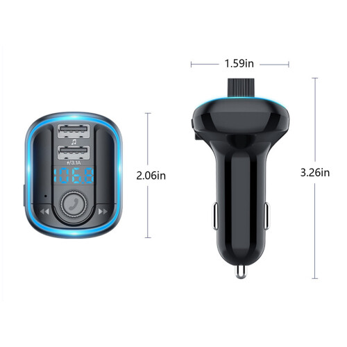 lulshou Car MP3 Bluetooth5.0, Ένα κλικ, Δυνατά μπάσα, Ποιότητα ήχου χωρίς απώλειες, Μπλε φως, 2