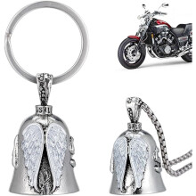 2 kpl Guardian Bell -avaimenperä moottoripyörälle, yhteensopiva polkupyörien, autojen, sähköautojen ja suojelusenkelin kanssa, roikkuvalla