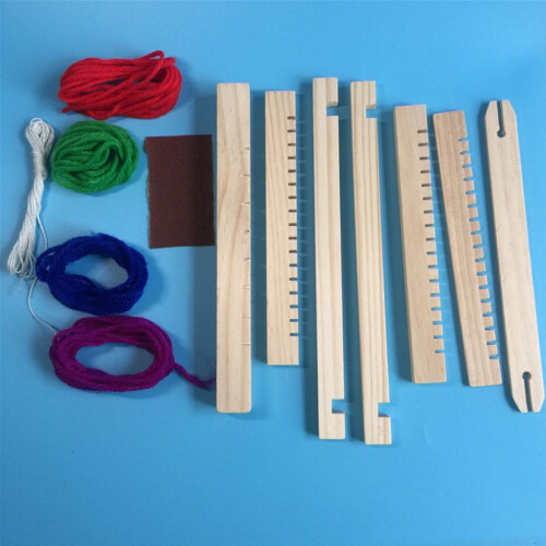 Yakbaofuo Παιχνίδια Μηχανή ύφανσης νημάτων DIY Πλέξιμο Ξύλινα Εκπαιδευτικά 2