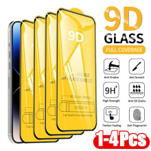 Szkło ochronne 1-4 szt. 9D do modeli iPhone 16 15 14 13 12 11 Pro Max XR X XS MAX, hartowane zabezpieczenie ekranu (3 szt.)