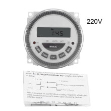 Timer digitale da cucina, timer elettronico programmabile settimanale/a 16-7 giorni, uscita a relè (220V)