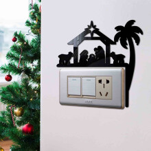 Kiplyki Flash Deals Adesivi murali Buon Natale Gloria al Re neonato Scena della Natività Decorazione natalizia