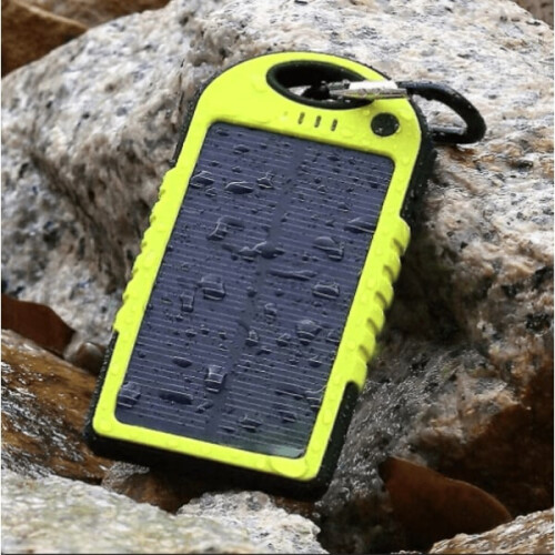 Bateria externa com células solares de 5000mAh e lâmpada LED amarela 1