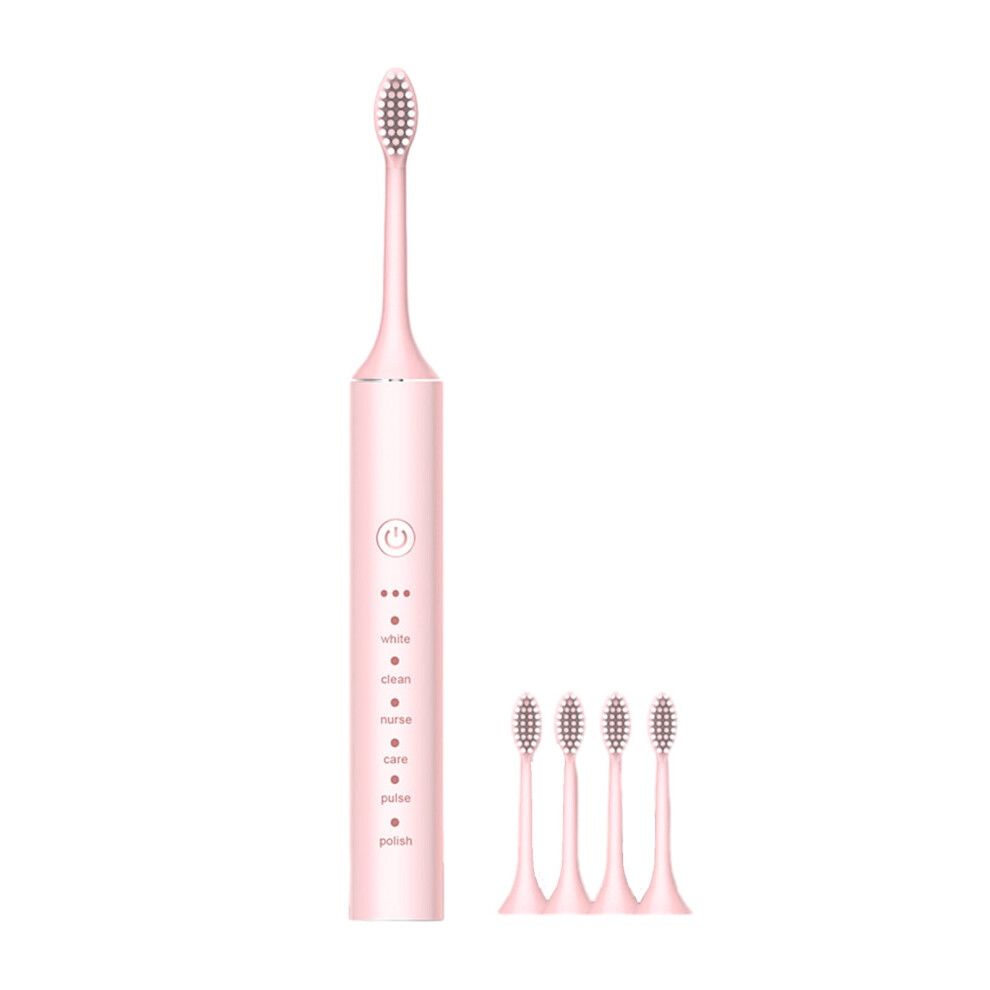 Yonrjhukm Electric Toothbrush with 4 Brush Heads, Smart 6-Speed Timer, IPX7 Waterproof, Compatible with Replacement Heads