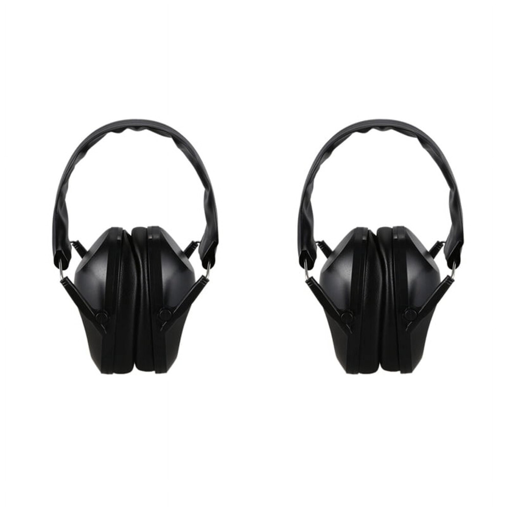 2X Foldable Hearing Ear Protection Hunting Sports Ear Muff Noise Cancelling Earmuff Ear Protection Ear Plugs,Black 9482828497384