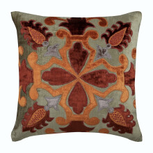 Față de pernă pentru scaun 12x12inch catifea verde, față de pernă decorativă abstractă, față de pernă lucrată manual, stil vintage
