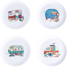 Die Lakeside Collection, spülmaschinenfeste Speiseteller, Melamin, Camper-Stil, 4-teilig