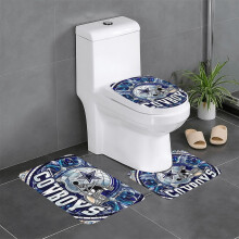 Conjunto de 3 tapetes de banheiro DC Cowboys Team, antiderrapante, 80 x 50 cm (31,5 x 20 polegadas).