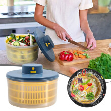 Elektrischer Salat- und Gemüsetrockner, USB-aufladbar, schnelltrocknend, mit Schüssel, Backform-Set, Küchenhelfer-Set