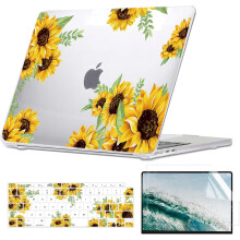 Compatibel met MacBook Air 13 inch hoesje 2022-2018 M1A2337A2179A1932 met Retina-display, zonnebloem