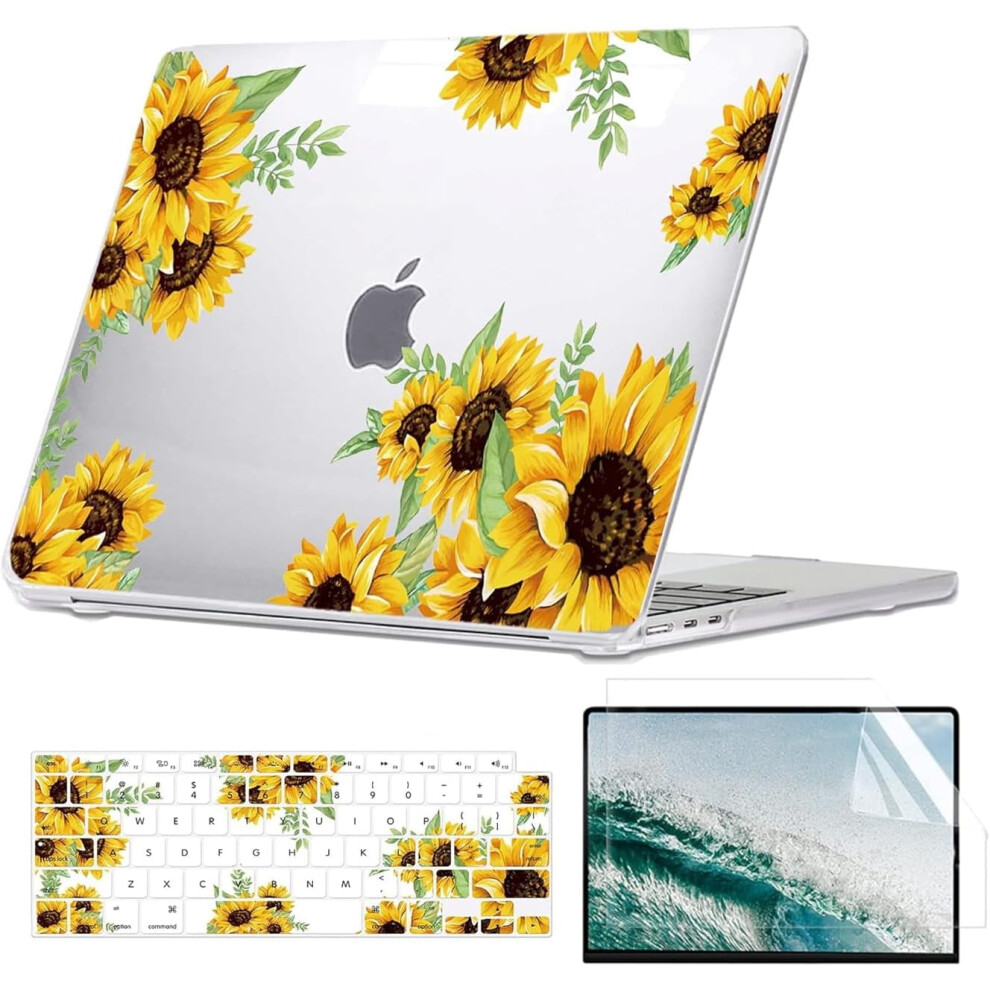 Compatible With Macbook Air 13 Inch Case 2022-2018 M1 A2337 A2179 A1932 With Retina Display, Sunflower 9048212978787