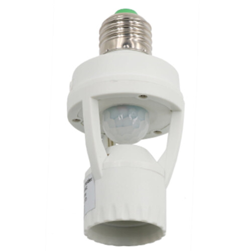 Soquete Aousin E27, conversor 110-240V, base para lâmpada com sensor de movimento PIR e interruptor.