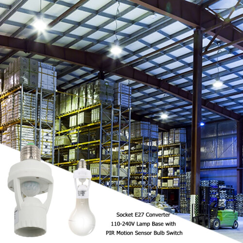Soquete Aousin E27, conversor 110-240V, base para lâmpada com sensor de movimento PIR e interruptor. 1
