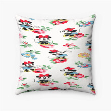 AIVO Minnie Mouse Vintage Custom Kussenhoes Gepersonaliseerde Vierkante Kussenhoes van Gesponnen Polyester Decoratief Kussen voor Bed, Bank,