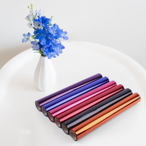 ZTGD 1 Roll Decorative Bright Color Cellophane Wrap Roll Plastic Visual Effect Cellophane Roll for Party 2