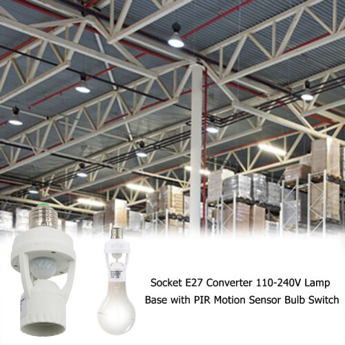 Soquete Aousin E27, conversor 110-240V, base para lâmpada com sensor de movimento PIR e interruptor. 2