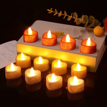 Conjunto de 12 velas de LED sem chama, alimentadas por bateria, com efeito de chama tremulante, pavios realistas e decoração para mesa. Cores