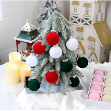 12PCS Velvet Christmas Balls Pink Flocked Christmas Tree Ornaments Assortment for Xmas Tree Holiday Decor Pink Christmas Decoration
