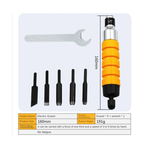 Electric Chisel + 5 Knives + Open Wrench Engraving Tools Engraving Chisel Engraving Pen 1