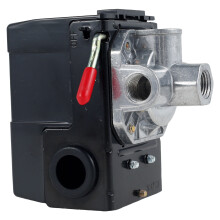 FUYGRCJ Comutator de presiune pentru compresor de aer, 4 porturi, 95-120 PSI, 16-20 A, comutator de oprire sigură, compatibil cu compresoarele de aer