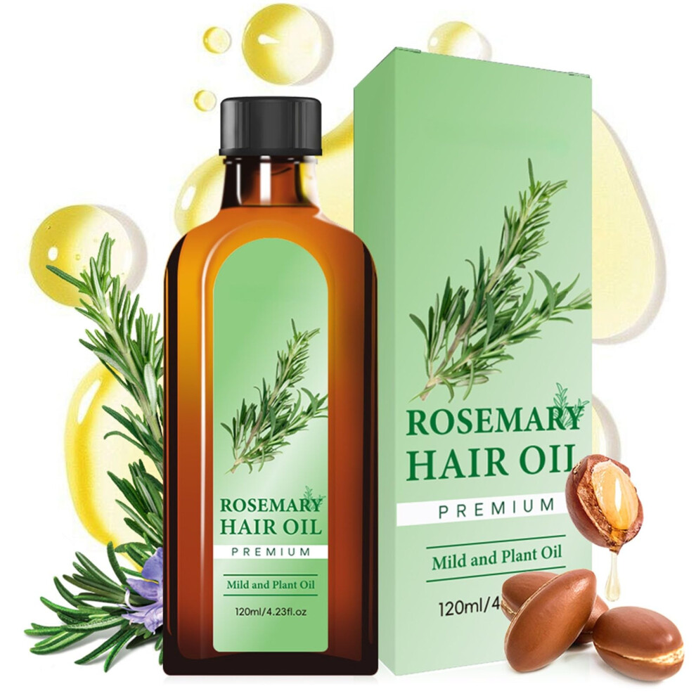 Organic Rosemary Hair Growth Oil for Dry Damaged Hair, Strengthens Scalp and Boosts Shine
