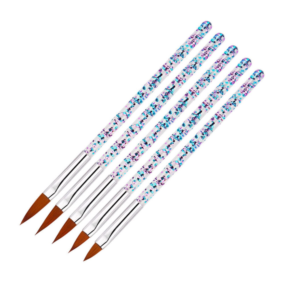 Nail Art Brushes Set with Rhinestone Handles, UV Gel and Acrylic Nail Painting Liner Kit