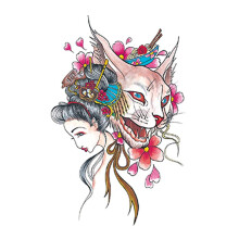 Temporary Tattoos 7 Sheets Large 3D Waterproof Fox Wolf Tiger Stickers for Kids and Adults