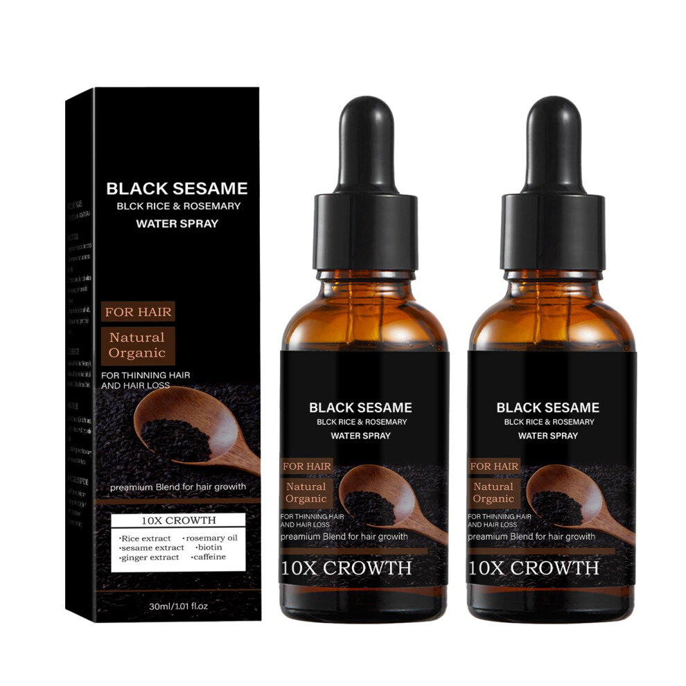 Black Sesame Hair Growth Oil And Serum 30Ml 2Pcs Promotes Faster Growth Reduces Breakage Volume
