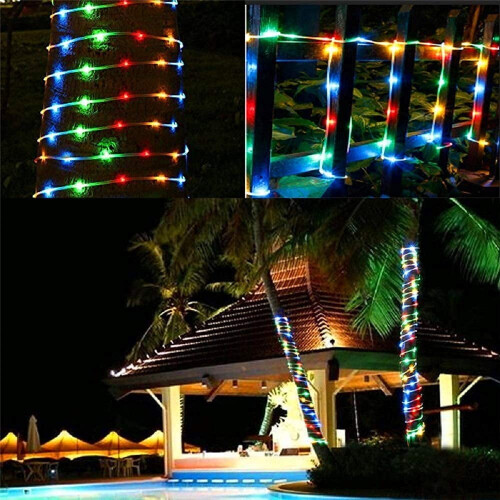 33Ft100LED Ηλιακά Φώτα Σχοινιού Εξωτερικού Χώρου, Αδιάβροχα Φώτα Σε Κορδόνι 8 2