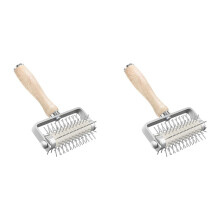 2 rodillos para masa con púas de acero inoxidable, herramienta para pizza casera, evita que la masa se ampolle, accesorios para hacer pizza