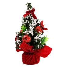 Ensemble de mini sapin de Noël avec lumières LED transparentes, mini sapin de Noël artificiel avec étoile au sommet et décorations, décorations