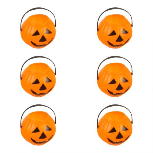 Σετ κουβάδων με κολοκύθες και γλυκά για το Halloween, 6 τεμάχια καλάθια με φαναράκια