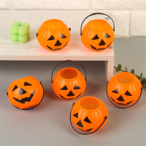 Σετ κουβάδων με κολοκύθες και γλυκά για το Halloween, 6 τεμάχια καλάθια με φαναράκια 1