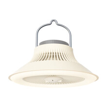 Ventilatore da esterno Amacok con luce, ventilatore da campeggio sospeso da 8,2" ricaricabile tramite USB, illuminazione ad alto lumen e