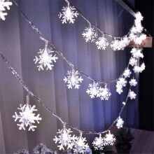 Décorations de Noël Ympuoqn pour intérieur et extérieur - Guirlande lumineuse de 5 m et 50 LED en forme de flocons de neige - Décoration