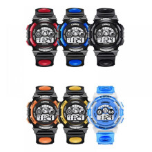 Montre de sport numérique DABOOM pour enfants, étanche, style électronique analogique à quartz, 7 LED colorées, pour garçons et filles.