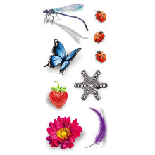 7 Sheets Waterproof Temporary Tattoos for Kids and Adults, Semi Permanent Body Art Stickers with Starfish, Flowers and Animals Designs