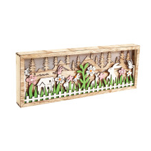 Oferte de Paște în Zeceouar! Aranjamente festive din lemn pentru petrecerea de Paște, ornamente luminoase cu iepurași din lemn, lumini LED, decor