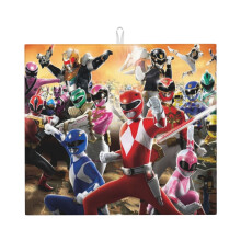 Tapis égouttoir Power Rangers XL, 40,6 cm x 45,7 cm, en microfibre absorbante pour vaisselle, ustensiles, casseroles et poêles