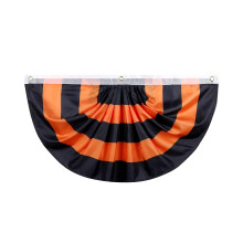 Guirlande de fanions d'Halloween, demi-bannière en éventail, décoration pour Halloween, intérieur et extérieur, jardin