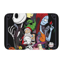 Nightmare Before Christmas Personligt Tæppe, 40x60 tommer, Sort, Indendørs Til Hjemmet, Soveværelset, Badeværelset, Køkkenet, Vandabsorberende